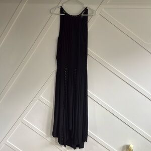 NWT Ramy Brook Farah Black Studded Asymmetric Blouson Dress M